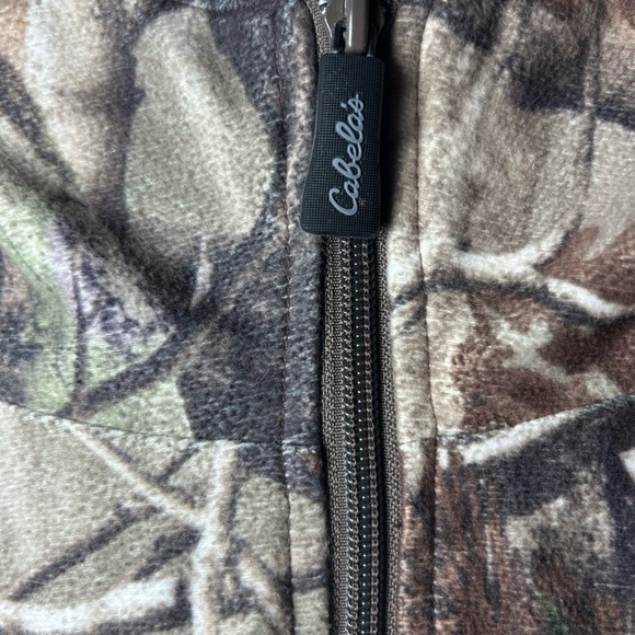 Cabelas Dry Plus Men’s Large Hood Pullover Half Zip Camouflage Jacket, Pockets - Picture 3 of 12